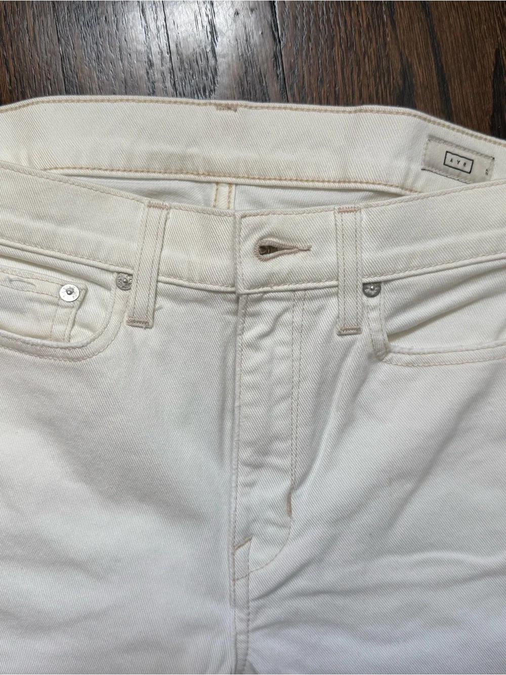 AYR Off-White Straight-Leg Jeans - Picture 3 of 6